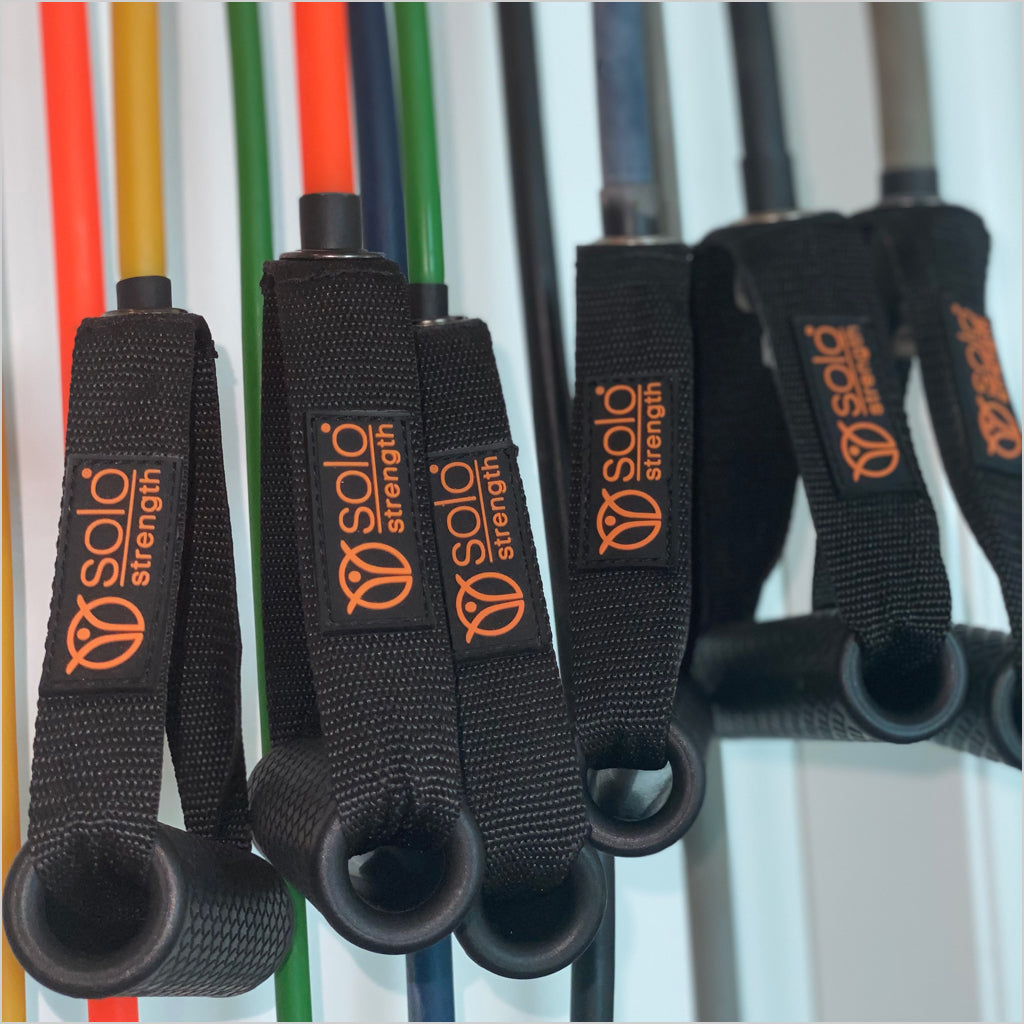 Black Band Powerbands comfort wide handle non slip grip for SoloStrength resistance bands - 6 tension options