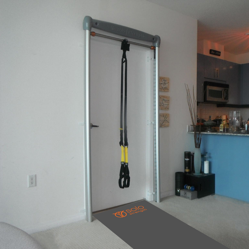 TRX Door Anchor Alternative System with Adjustable exercise bar for pull up and dip exercises at home - solostrength