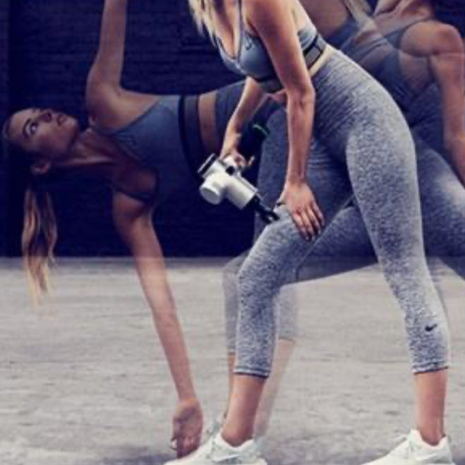 Massage gun to relieve sore muscles after workout