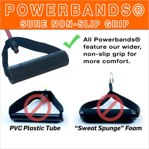 Orange Band Powerbands comfort wide handle non slip grip for SoloStrength resistance bands - 6 tension options