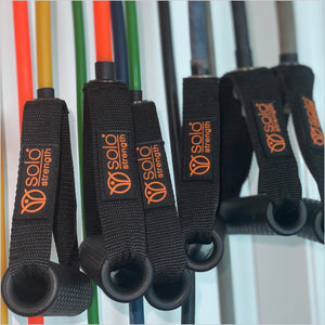 Green Band Powerbands comfort wide handle non slip grip for SoloStrength resistance bands - 6 tension options